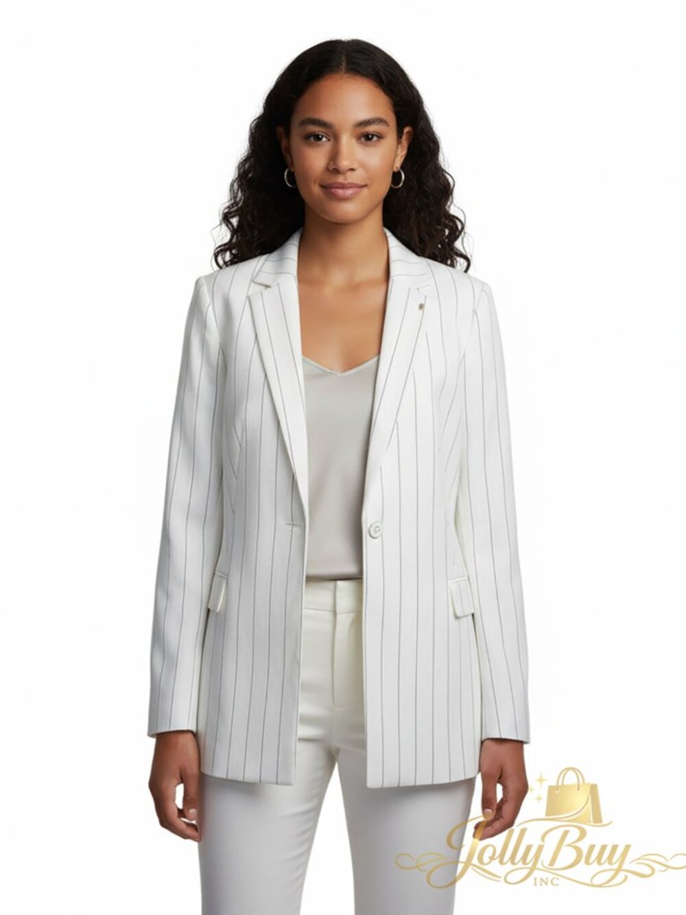 Tommy Hilfiger Women’s Blazer Ivory Striped Suit Jacket Size 16 NEW